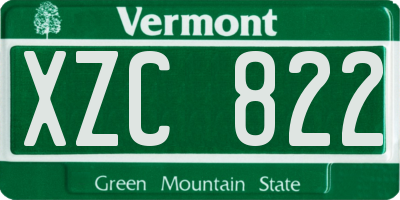 VT license plate XZC822