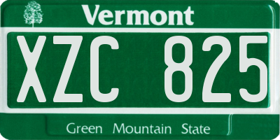 VT license plate XZC825