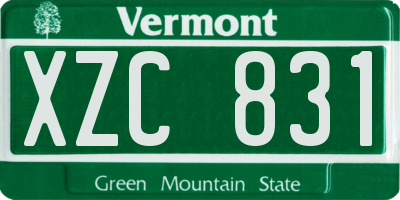 VT license plate XZC831