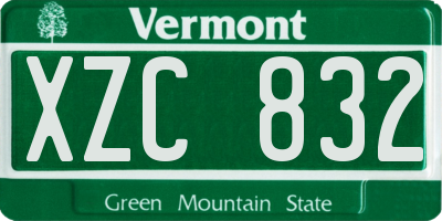 VT license plate XZC832
