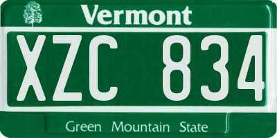VT license plate XZC834