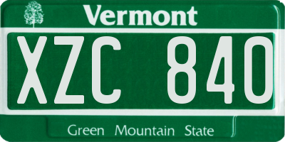 VT license plate XZC840