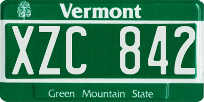 VT license plate XZC842