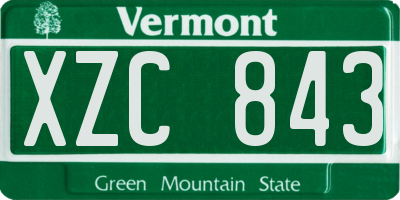 VT license plate XZC843