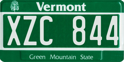 VT license plate XZC844