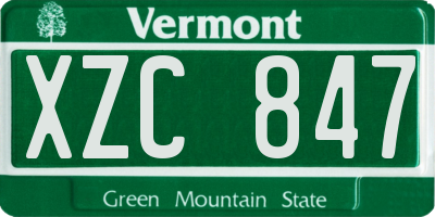 VT license plate XZC847
