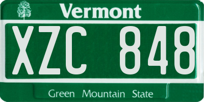 VT license plate XZC848
