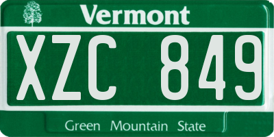 VT license plate XZC849