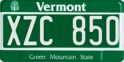 VT license plate XZC850