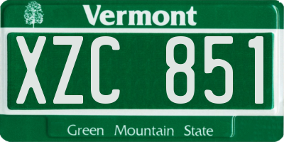 VT license plate XZC851