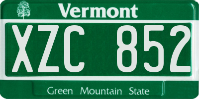 VT license plate XZC852