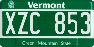 VT license plate XZC853