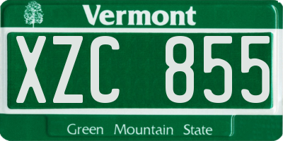 VT license plate XZC855