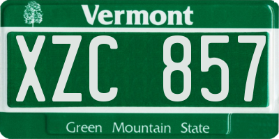 VT license plate XZC857
