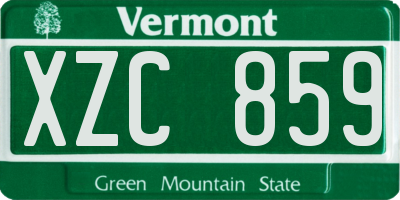 VT license plate XZC859