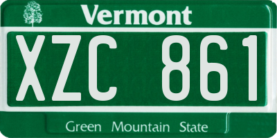 VT license plate XZC861