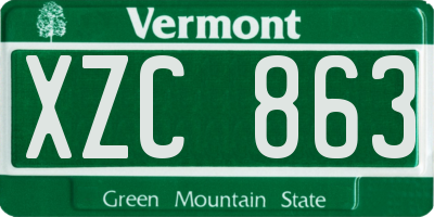 VT license plate XZC863