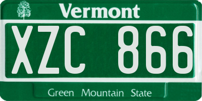VT license plate XZC866