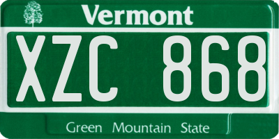 VT license plate XZC868