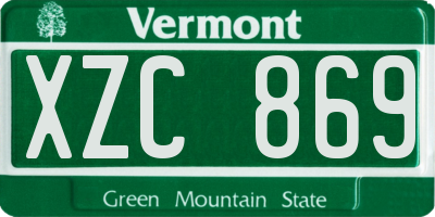 VT license plate XZC869