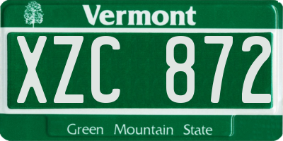 VT license plate XZC872