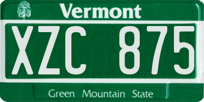 VT license plate XZC875