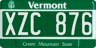 VT license plate XZC876