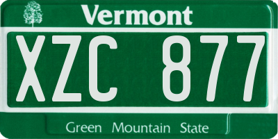 VT license plate XZC877