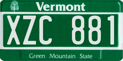 VT license plate XZC881
