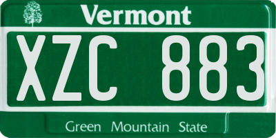 VT license plate XZC883