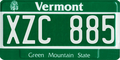 VT license plate XZC885