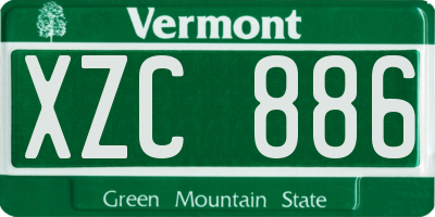 VT license plate XZC886