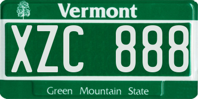 VT license plate XZC888