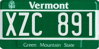VT license plate XZC891