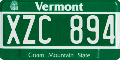 VT license plate XZC894