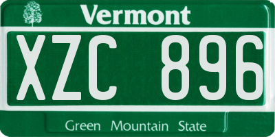 VT license plate XZC896