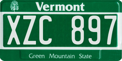 VT license plate XZC897