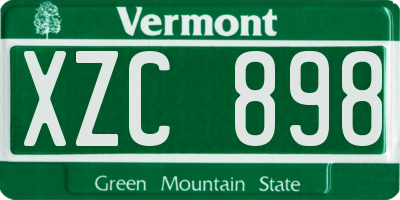 VT license plate XZC898