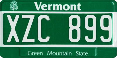 VT license plate XZC899