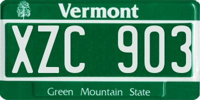 VT license plate XZC903