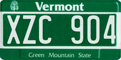 VT license plate XZC904