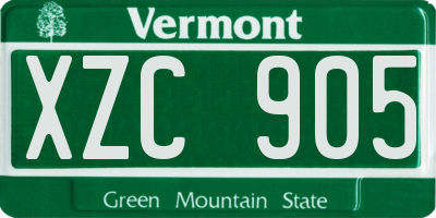 VT license plate XZC905