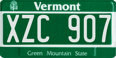 VT license plate XZC907
