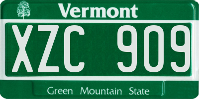 VT license plate XZC909