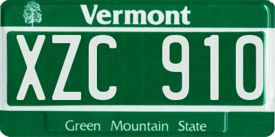 VT license plate XZC910