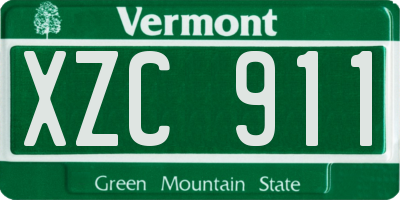 VT license plate XZC911