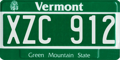 VT license plate XZC912