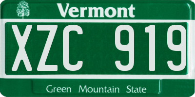 VT license plate XZC919
