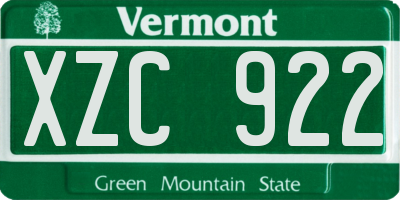 VT license plate XZC922