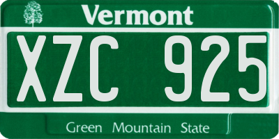 VT license plate XZC925